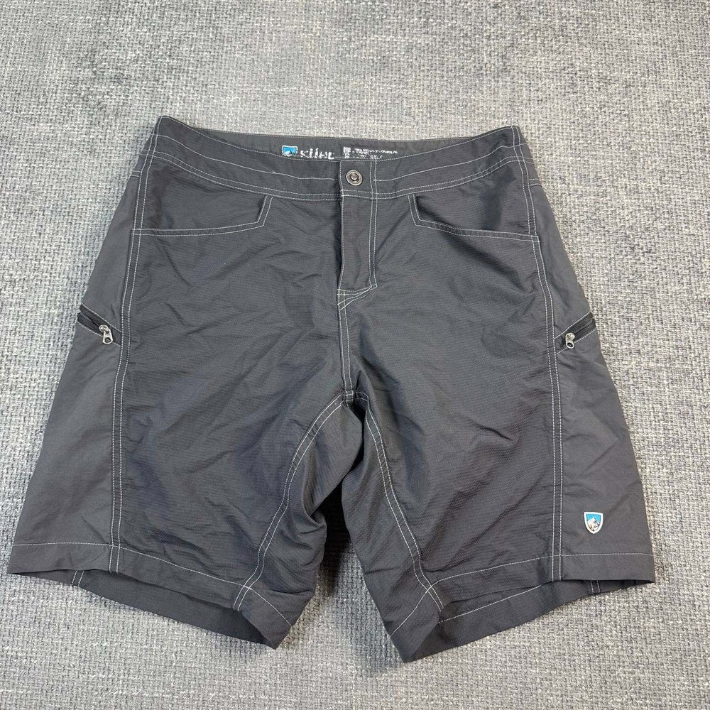 Kuhl Hiking Shorts Mens 32 Dark Gray Nylon Technical Outdoor Cargo Utility